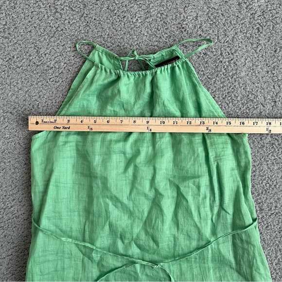 Banana Republic Ramie Halter Midi Dress Green Sz XS - Picture 5 of 8